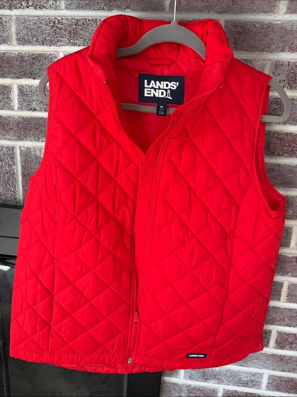 Lands' End Bright Red Quilted women’s Vest